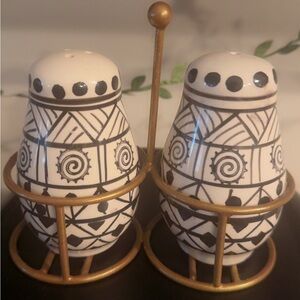 Patterned Salt and Pepper Shakers